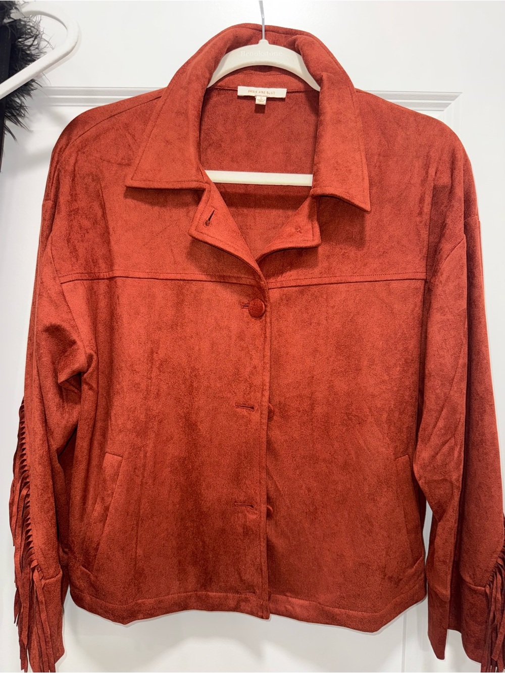 Skies Are Blue Rust Suede Fringe Jacket